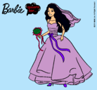 Dibujo Barbie vestida de novia pintado por tamiys