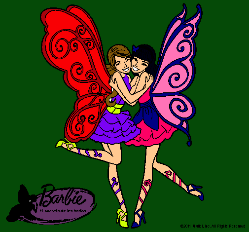 Dibujo Dos hadas abrazadas pintado por Maribebe