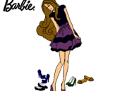 Dibujo Barbie y su colección de zapatos pintado por dani