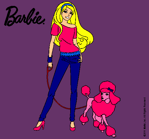 Dibujo Barbie con look moderno pintado por Maribebe