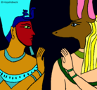 Dibujo Ramsés y Anubis pintado por lulis