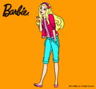 Dibujo Barbie con look casual pintado por denisa