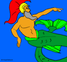 Dibujo Poseidón pintado por Giovanny 