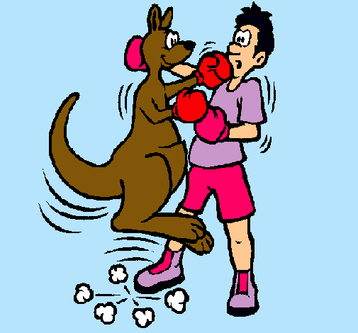 Dibujo Canguro boxeador pintado por MACARENA_21