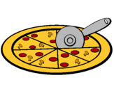 Dibujo Pizza pintado por piza