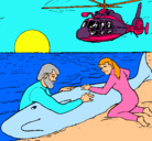 Dibujo Rescate ballena pintado por color
