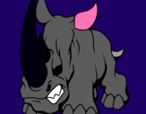 Dibujo Rinoceronte II pintado por lince