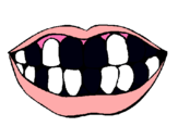 Dibujo Boca y dientes pintado por cocolito