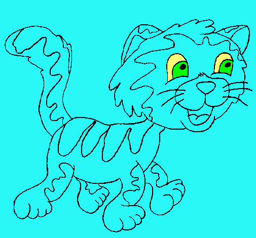 Dibujo Gato con manchas pintado por chykys