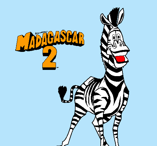 Dibujo Madagascar 2 Marty pintado por Qkique