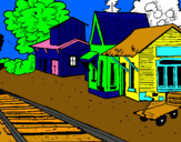 Dibujo Estación de tren pintado por broly