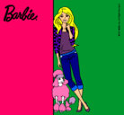 Dibujo Barbie con cazadora de cuadros pintado por ianna