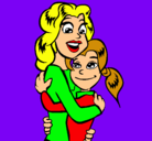 Dibujo Madre e hija abrazadas pintado por mamii & hija