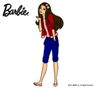 Dibujo Barbie con look casual pintado por Mirene