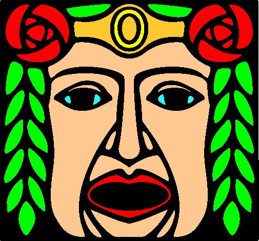 Dibujo Máscara Maya pintado por mluz