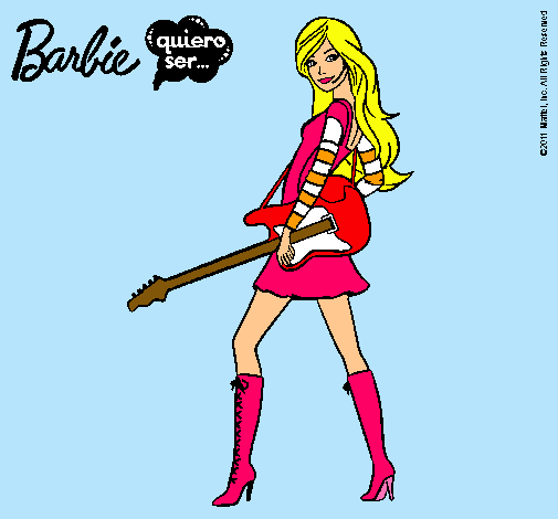 Dibujo Barbie la rockera pintado por fanity