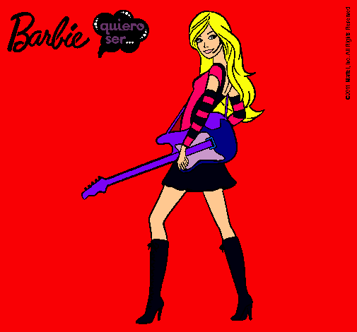 Dibujo Barbie la rockera pintado por ianna