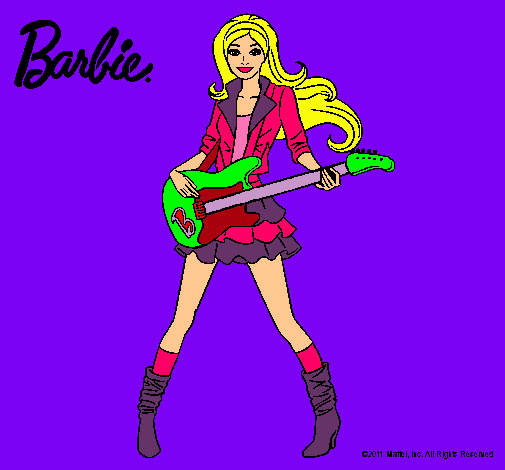 Dibujo Barbie guitarrista pintado por ianna