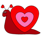 Dibujo Caracol corazón pintado por fdez