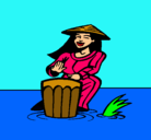 Dibujo Mujer tocando el bongó pintado por CICI