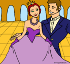 Dibujo Princesa y príncipe en el baile pintado por vicktoria