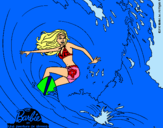 Dibujo Barbie practicando surf pintado por vcvfccc