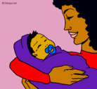 Dibujo Madre con su bebe II pintado por lapoetapr
