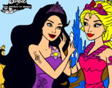 Dibujo Barbie se despiede de la reina sirena pintado por Amadix