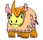 Dibujo Rinoceronte pintado por vacus