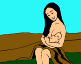 Dibujo Madre con su bebe pintado por H-L-v
