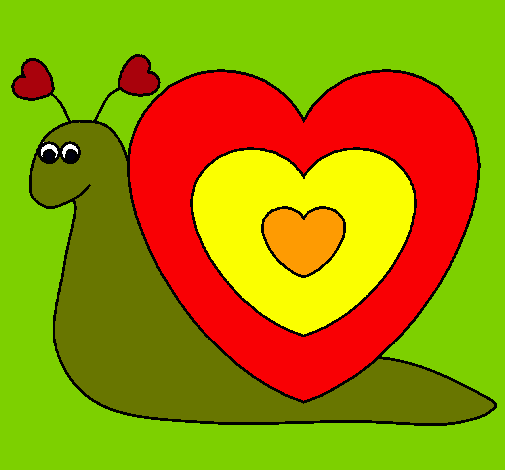 Dibujo Caracol corazón pintado por lapoetapr