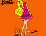 Dibujo Barbie y su colección de zapatos pintado por pll-o