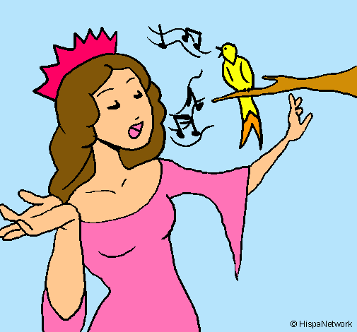 Dibujo Princesa cantando pintado por ianna
