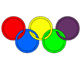 Dibujo Anillas de los juegos olimpícos pintado por pooh