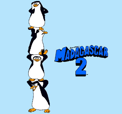 Dibujo Madagascar 2 Pingüinos pintado por pablogordo