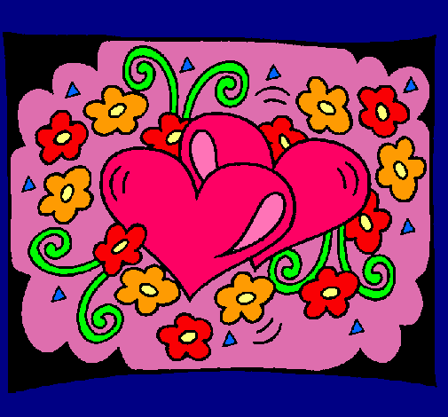Dibujo Corazones y flores pintado por lapoetapr