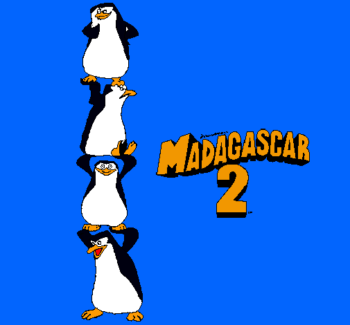 Dibujo Madagascar 2 Pingüinos pintado por Qkique