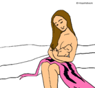 Dibujo Madre con su bebe pintado por ANTIGUO