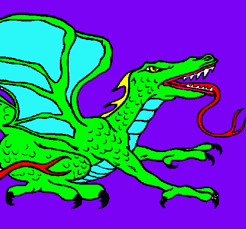 Dibujo Dragón réptil pintado por animalword