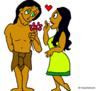 Dibujo Jóvenes mayas enamorados pintado por Naiara2001