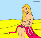 Dibujo Madre con su bebe pintado por uuuuuuuuuuuu