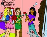 Dibujo Barbie de compras con sus amigas pintado por drfsew