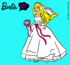 Dibujo Barbie vestida de novia pintado por milil