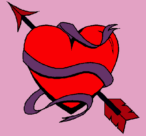 Dibujo Corazón con flecha pintado por lapoetapr