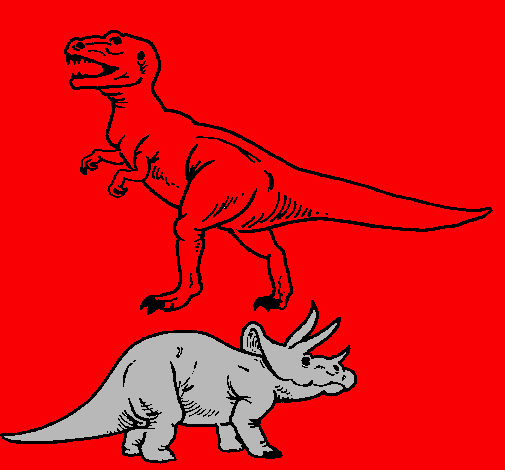 Triceratops y tiranosaurios rex