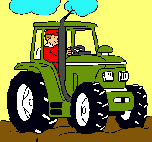 Tractor en funcionamiento