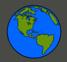 Dibujo Planeta Tierra pintado por lazo