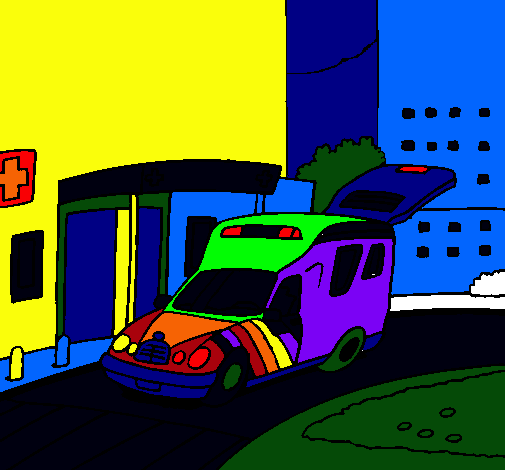 Dibujo Ambulancia en el hospital pintado por Daniel2006