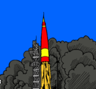 Dibujo Lanzamiento cohete pintado por laptopcila