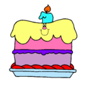 Dibujo Pastel de cumpleaños pintado por RUTQUI